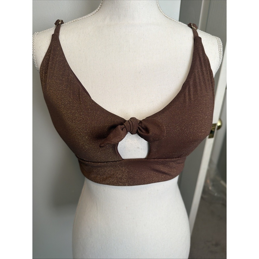 Max Swim Charlie shimmer bralette bikini top Size 38D Golden Bronze
